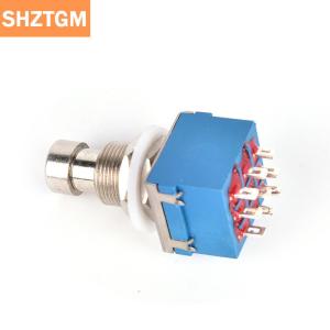 [COD] SHZTGM 1x 9-pin 3PDT กีต้าร์เอฟเฟค Pedal BOX STOMP Foot Metal SWITCH True BYPASS BLUE
