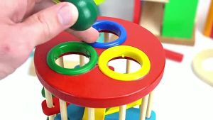 Wooden Ball Pounding Bench with Ladder Montessori Educational Kids Toy Toddler Mainan Kayu Ketuk Bola Awal Pendidikan