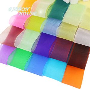 (50 Yard/Cuộn) Ruy Băng Organza 40Mm Ruy Băng Trang Trí Gói Quà Giáng Sinh Bán Buôn