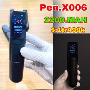 Máy pen xăm hình X006 kèm pin tích điện với 3 chức năng tiện ích M1 M2 và M3  - Pin tích điện 2200 MAH sạc 2-3 tiếng đầy pin   - Thời gian dùng từ 4 đến 6 tiếng tùy theo số vol máy hoạt động  - 3 chức năng M1 M2 và M3  - Chứ năng M1 : động cơ hoạt độn