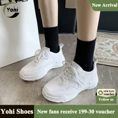 Yohi New fashion Shoes Sneakers for women White shoes trending rubber shoes  for women 5cm Heightening effect (add 1 size bigger)