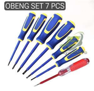 Obeng Listrik Set 7 Pcs Obeng Plus Minus Dan Tespen Obeng Set Tespen set