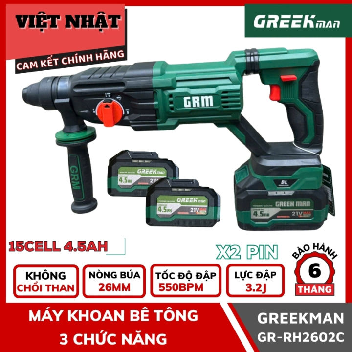 Máy khoan đục bê tông Greekman GR-RH2602C không chổi than-Điện Máy Việt ...