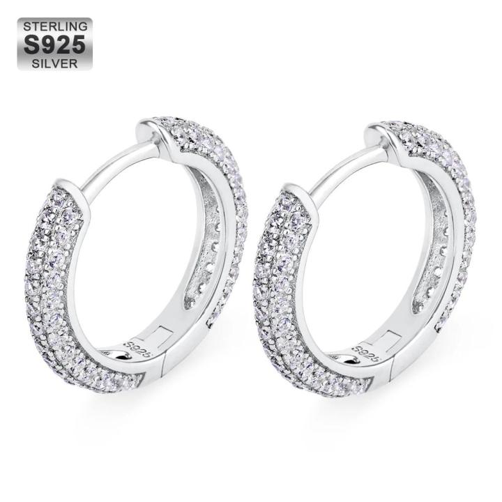 Sterling Silver Hoop Hoop Earrings For Men Diamond Zales