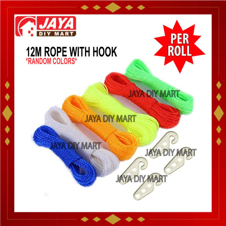 12METER ROPE WITH HOOK JAYA DIY MART | Lazada