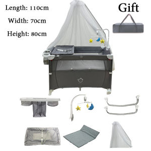 7-in-1 Multifunctional Baby Cot with Removable Mattress and Changing Table - New Baby Playpen & Crib Set for 0-12 Months