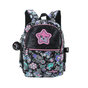 Australia smiggle childrens schoolbag girls Black Devil Cat shoulder backpack student supplies  16 inches