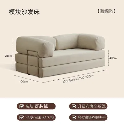 Compressed Sofa Living Room Sofas Fabric Sofa Bed Small family Sofa Removable and Washable Foldable Sofa Bed