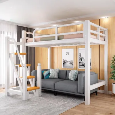 Queen Loft Bed For Adults & Children 300KG Weight Support Bed Room Loft Bed Children With Stair Climbing Katil Loteng