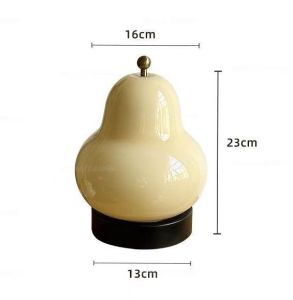 💟SOLUTION65💟 3-Colours LED Pear Table Lamp Touch Dimming Portable Cordless LED Desk Light USB Rechargeable Bed Night Light LED Desktop Lamp USB Touch Dimming Recharge Night Light Bedside Lamps Bedside Lamp Touch Control Dimmable Light
