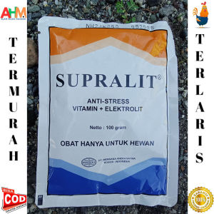 SUPRALIT 100 Gram Vitamin Elektrolit Anti Stress Ayam Petelur Pedaging Broiler Unggas