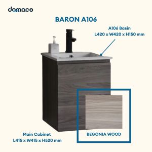 Baron A106 Stainless Steel Basin Cabinet With Sit In Basin & Heavy Duty OEM Vanity & Mirror Cabinet Sets