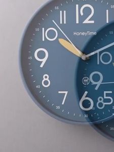 Drill-Free Silent Wall Clock Creamy Style Decorative Clock with ABS Case Acrylic Dial High-Transparency Glass Face Battery Operated Moisture and Dust ResistantFast shipping