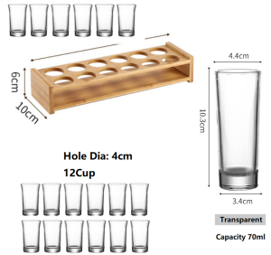 Creative Shot Glass Cup Japanese Style Sake Spirit Small Capacity Cocktail Glasses Holder Set Bar Gin Vodka Tequila