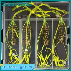 ZHANTONG 4 cái móc câu cá carbon cao Móc Câu Cá chép hình cầu móc treo chống nổ chống nổ móc lò xo móc nổ chống cuộn