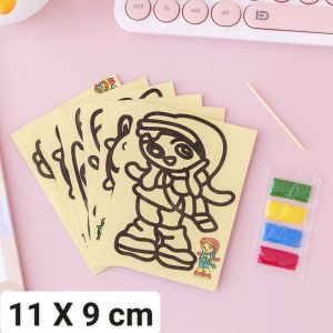 Tranh cát nền vàng nền màu tặng kèm cát màu  nhiều size nhiều mẫu - Smart Baby ( MẪU NGẪU NHIÊN )