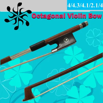 Violin Bow w/Ebony Frog Octagonal Silver Mounted Nickel Stick