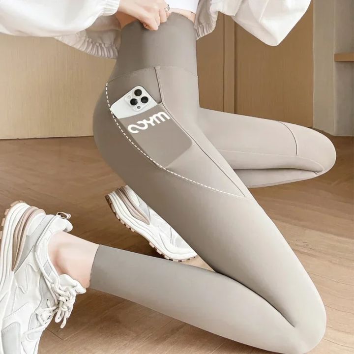 Women Yoga Leggings With Pocket Slim Shark Pants High Waisted