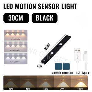 สว่างอัติโนมัติ โคมไฟ LED พร้อมเซ็นเซอร์ ตรวจจับการเคลื่อนไหว ปรับไฟได้ 3 แสง ยาว 60 ซม. สำหรับ ทางเดิน ตู้เสือผ้า