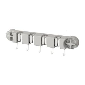 Without Drilling Bathroom Storage Rack Adjustable Plastic Clamps for Mops Brooms Easy Installation Wall Mounted