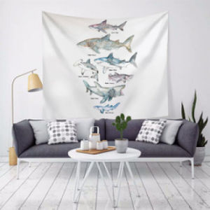 ผ้าแขวนรูปสัตว์น่ารัก ตกแต่งหอพักและบ้าน ผ้าแขวนผนังรูปปลาวาฬ ผ้าห่ม เสื่อโยคะ