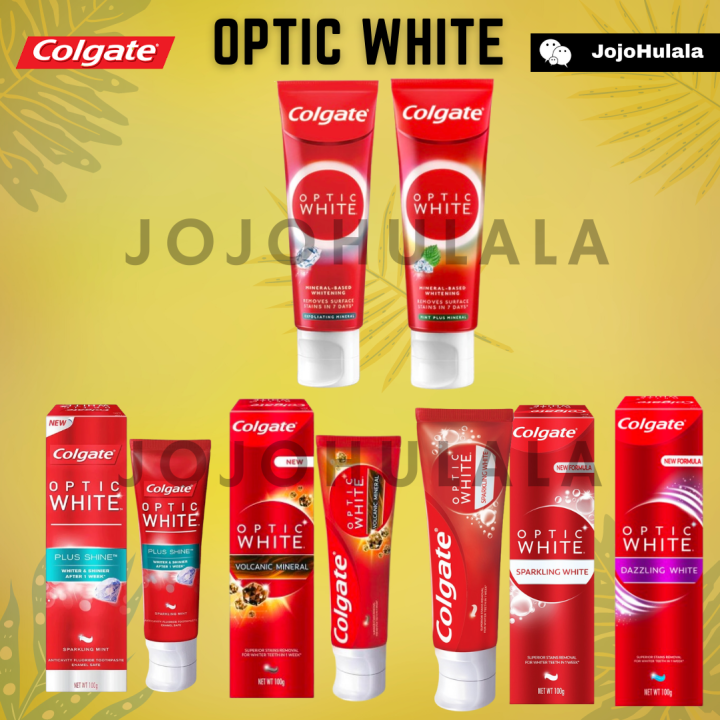 Colgate Toothpaste Optic White Sparkling White Plus Shine Volcanic ...