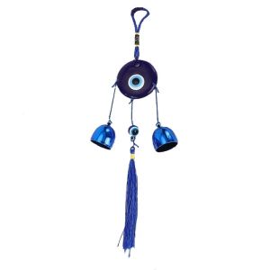 Blue Wind Chime Eye/Tree/Butterfly/Elephant/Heart With 2 Bells Indoor Outdoor Garden Hanging Decor