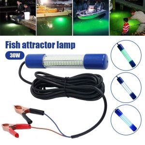 CHANBAEK Portable Underwater Fishing Light 180 Beads 30W Submersible Boat Lamp Fluorescence Waterproof Lures Finder Lamp Night