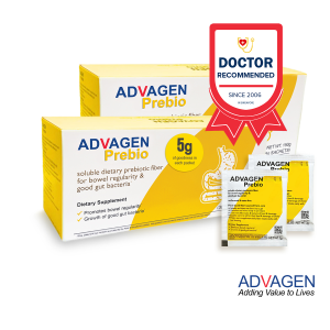 Bundle of 2 Fibrosol ADVAGEN Prebio - Soluble Prebiotic Fiber On The Go Powder Packets for Support of Bowel Regularity and Growth of Good Gut Bacteria (Halal)