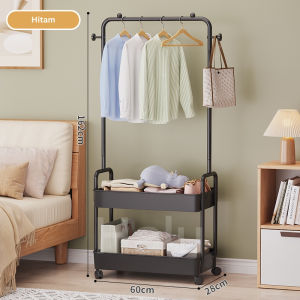 Rak Baju Gantung Roda Portable Stand Hanger Hanger Tas Topi Serbaguna