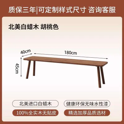 Vintage Style Solid Wood Bench With Backrest Long Bench For Dining Room Home Use Long Stool Dining Table Long Chair