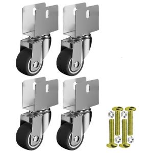 4Pcs 1inch Universals Swivels Casters Replacement Heavy Duty Furniture Wheel Castor Quiet Trolley Wheel Easily Install