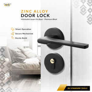 Kunci Pintu Roses Minimalist Black Silent Magnetic Door Lock Set DRL-507MB