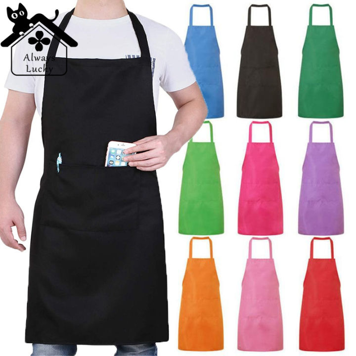 Alwayslucky Solid Color Men Women Solid Cooking Kitchen Restaurant Bib Sleeveless Apron Dress