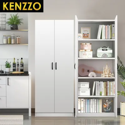 FREE SHIPPING !! KENZZO : Modern Large Multifunctional Book Cabinet with 2 Door 5 tier /Bookshelf / Bookshelves/Wardrobe
