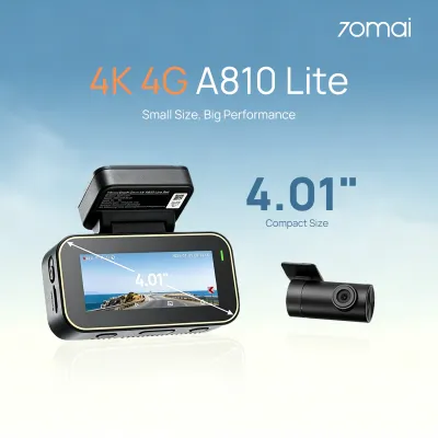 70mai NEW LAUNCH A810 Lite 4K Dual Dashcam 4G Smart App Night Vision 3min Buffered Emergency