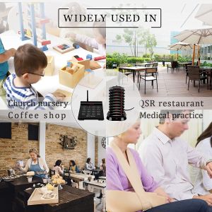 Retekess TD164 Wireless Calling System FSK Long Range 800M Ten Coasters 30H 300mAh Pager Charge Remind Call History Request Hospital RestaurantFactoryExamination Centre