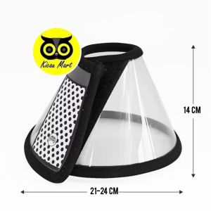 KICAU MART Collar Pelindung Leher Kucing Anjing Corong Penutup Kepala Anti Gigit Jilat Cone Leher Anjing Collar Kucing Anabul Puppy Murah Bahan Ringan Size L