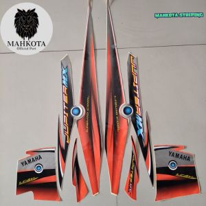 STRIPING STICKER LIS LES POLET motor yamaha Jupiter mx old 135 2005 2006 silver oren lis body motor standar terbaik Mahkota Stiker