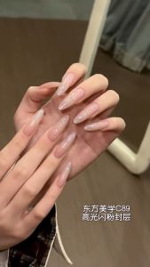 GAOY G22 High Gloss Glitter Top Coat 16g Clear Sparkle 2in1 UV LED Nail Gel Seal Coat Nail Art Gel Polish 功能胶 高光闪粉封层 透明胶