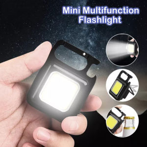 🔥COB Keychain Light🔥 2pcs Mini Flashlight Rechargeable Glare COB Keychain Light USB Charging Emergency Lamps LED Work Light High Quality
