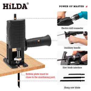 Bộ Chuyển Đổi Máy Khoan Thành Máy Cưa Lọng Cầm Tay HILDA (Tặng kèm 3 lưỡi cưa).