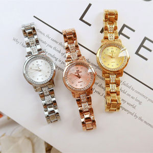 BS Bee Sister FA1592 Bán Nóng Thời Trang Đồng Hồ Nữ Giản Dị Dây Đeo Bằng Thép Không Gỉ Đồng Hồ Thạch Anh Chống Nước Nữ Kim Cương Trang Nhã Đồng Hồ Đeo Tay Im Cương Giả Quà Tặng Cho Phụ Nữ
