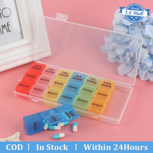 Moisture-Proof Weekly Pill Organizer 3 Times a Day 21 Compartments 7 Day Pill Box with Removable Individual Pill Containers