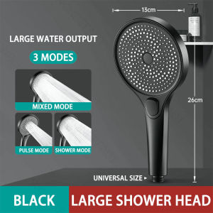 Pressurized Shower Head 13cm Large Panel Universal Bathroom 3-Mode Water-saving Shower Head Home Accessories