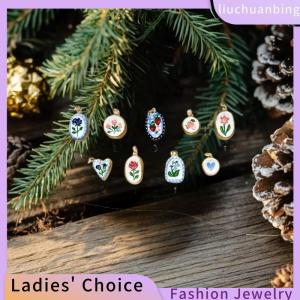 [COD] liuchuanbing Jewellery Simple And Versatile Color Blocking Butterfly Love Flower Diy Pendant Accessories Gold-Plated Color Preservation