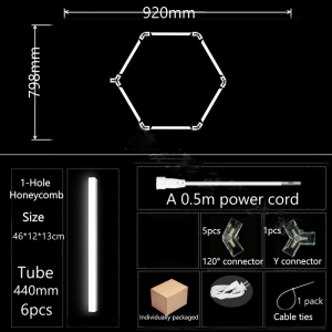 LED Honeycomb Work Light for Auto Paint Room Detailing Shop Bright White 6000K