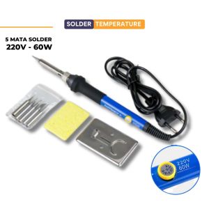 SOLDER SET Solder Adjustable Temperature Fast Heating 60W with 5 Tips
