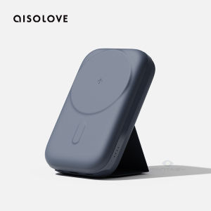 FANTASY T MALL SOLOVE W13 Ultra-mini Premium Wireless Magnetic Power Bank with Stand Support 10000mAh Wireless+Wired Dual Fast Charging Super Practical Wireless Powerbank Lightweight and Compact Pocket Powerbanks Super Suction Multi-directional Charging
