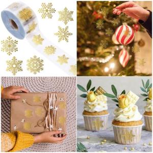 Clear Decorative Sticker Christmas Gift Snowflake Sticker Envelope Seals Christmas Label for Craft Decoration